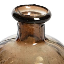 Vase Verre Recyclé 20 x 9 cm Forme Arrondie Brun Nude