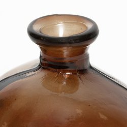 Vase Verre Recyclé 18 x 18 Forme Boule Transparent Brun