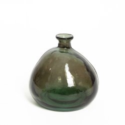 Vase Verre Recyclé 18 x 18 Forme Boule Transparent Noir