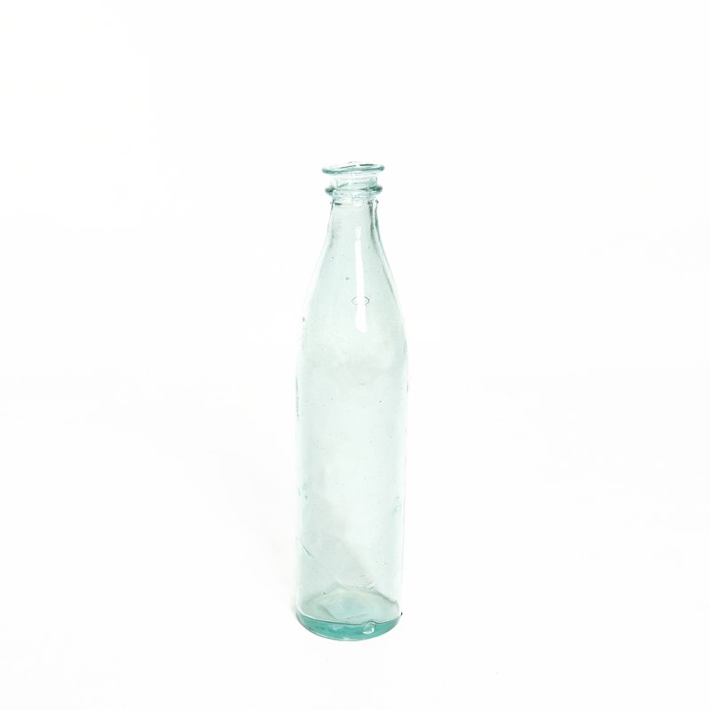 Vase Verre Recyclé 39 x 9 cm Forme Bouteille Transparent