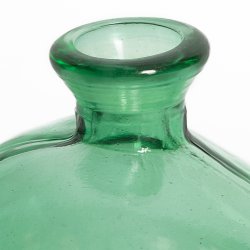 Vase Verre Recyclé 18 x 18 cm Forme Boule Déstructurée Transparent Vert
