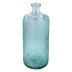 Vase 7L 42 x 18 cm Motif Alvéolé En Relief Verre Recyclé Transparent