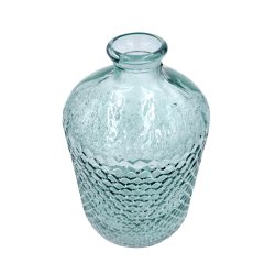 Vase 5L 31 x 18 cm Motif Alvéolé En Relief Verre Recyclé Transparent