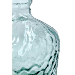 Vase 5L 31 x 18 cm Motif Alvéolé En Relief Verre Recyclé Transparent
