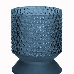 Vase Verre 10 x 25 cm Style Nordique Bleu Foncé