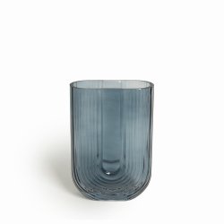 Vase Verre 12,9 x 18,6 cm Style Nordique Uni Gris Bleuté