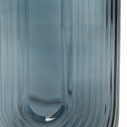 Vase Verre 12,9 x 18,6 cm Style Nordique Uni Gris Bleuté