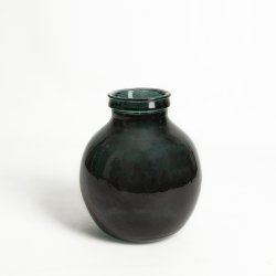 Vase Verre Recyclé 25 x 30 cm Forme Boule Gris Nordique