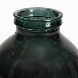Vase Verre Recyclé 25 x 30 cm Forme Boule Gris Nordique