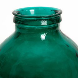 Vase Verre Recyclé 25 x 30 cm Forme Boule Vert de Bleu