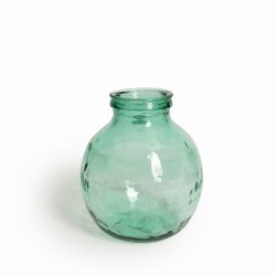 Vase Verre Recyclé 25 x 30 cm Forme Boule Transparent