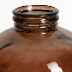 Vase Verre Recyclé 32 x 35 cm Forme Boule Brun