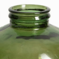 Vase Verre Recyclé 32 x 35 cm Forme Boule Vert Olive