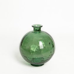 Vase Verre Recyclé 24 x 28 cm Forme Boule Vert