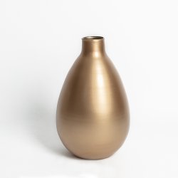 Vase Verre Recyclé 27 x 42 cm Forme Ovale Doré