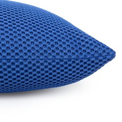 Housse de Coussin 45 x 45 cm Tissu 3D Alvéole Uni Bleu