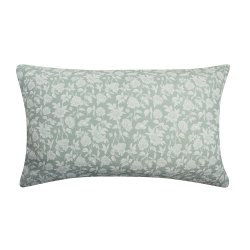 Housse de Coussin 30 x 50 cm Motif Floral Imprimé Vert Clair