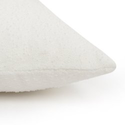 Housse de Coussin 40 x 40 cm Effet Bouclette Uni Ecru