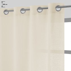 Voilage Grande Hauteur 140 x 280 cm à Oeillets Uni Beige