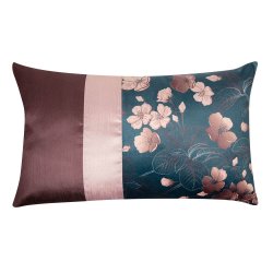 Housse de Coussin 30 x 50 cm Bandes Velours et Effet Soie...