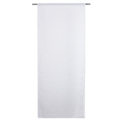 Vitrage 90 x 240 cm Passe Tringle Fil Lurex Argenté Blanc