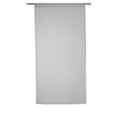 Paire de Vitrages 45 x 120 cm Passe Tringle Uni Gris Galet