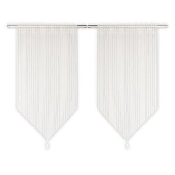 Paire de Vitrages 45 x 90 cm Passe Tringle Rayures...