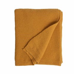 Plaid Tricot, Fouta, Jeté de Lit  130 x 170 cm Uni Jaune...