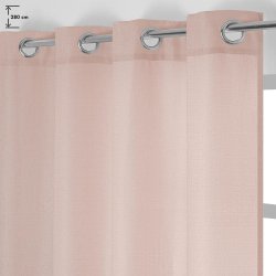 Voilage Grande Hauteur 140 x 280 cm à Oeillets Uni Rose