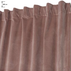 Rideau Grande Hauteur 135 x 280 cm Galon Fronceur Velours de Soie Uni Rose