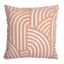 Housse de Coussin 45 x 45 cm Tufté Motif Géométrique Rose