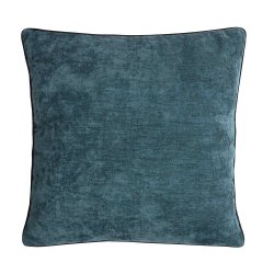 Housse de Coussin 45 x 45 cm Velours Chenille Uni Bleu