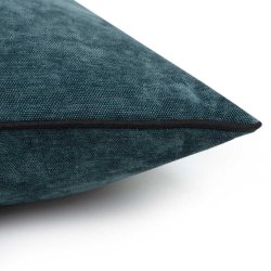 Housse de Coussin 45 x 45 cm Velours Chenille Uni Bleu