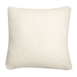 Housse de Coussin 40 x 40 cm Effet Bouclette Uni Blanc