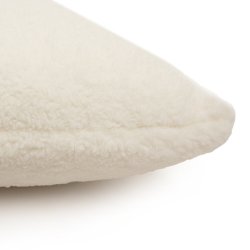 Housse de Coussin 40 x 40 cm Effet Bouclette Uni Blanc