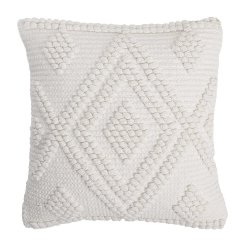 Housse de Coussin 40 x 40 cm Motif Losange et Effet...