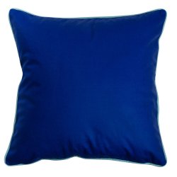 Housse de Coussin 40 x 40 cm Velours Passepoil Bleu Marine