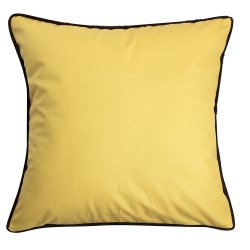 Housse de Coussin 40 x 40 cm Velours Passepoil Noir Jaune