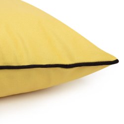 Housse de Coussin 40 x 40 cm Velours Passepoil Noir Jaune