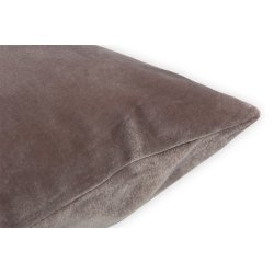 Housse de Coussin 50 x 50 cm Velours de Soie Uni Taupe