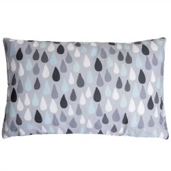 Housse de Coussin 30 x 50 cm Motif Gouttes Imprimé Gris Bleu