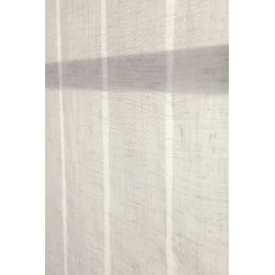 voilage vitrage 60 x 240 cm passe tringle tissu leger effet gaze de lin a rayures verticales style naturel gris